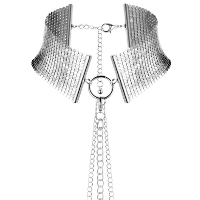 BIJOUX - DÉSIR MÉTALLIQUE SILVER METALLIC NECKLACE 2 BIJOUX - DÉSIR MÉTALLIQUE SILVER METALLIC NECKLACE - obrazek 2