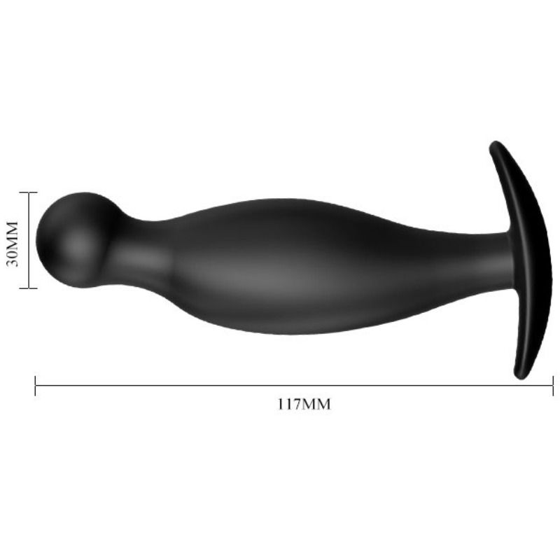 PRETTY LOVE - SILICONE ANAL PLUG 11.7 CM BLACK 4 PRETTY LOVE - SILICONE ANAL PLUG 11.7 CM BLACK - obrazek 4