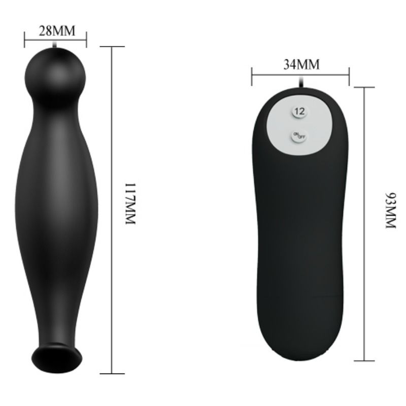 PRETTY LOVE - SILICONE ANAL PLUG 12 VIBRATION MODES BLACK 4 PRETTY LOVE - SILICONE ANAL PLUG 12 VIBRATION MODES BLACK - obrazek 4