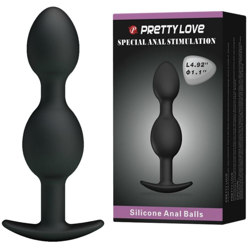 PRETTY LOVE - SILICONE ANAL BALLS 12.5 CM BLACK 2 PRETTY LOVE - SILICONE ANAL BALLS 12.5 CM BLACK - obrazek 2