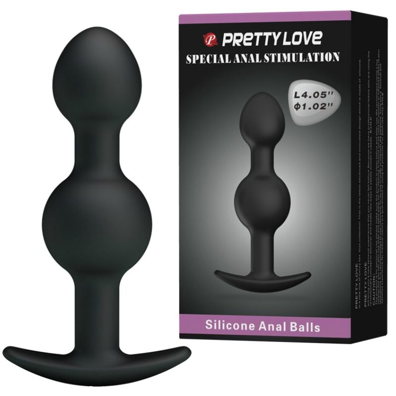 PRETTY LOVE - SPECIAL STIMULATION SILICONE ANAL BALLS 10.3 CM BLACK 2 PRETTY LOVE - SPECIAL STIMULATION SILICONE ANAL BALLS 10.3 CM BLACK - obrazek 2