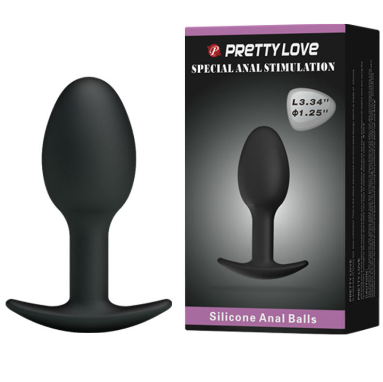 PRETTY LOVE - SILICONE ANAL PLUG 6.5 CM BLACK 2 PRETTY LOVE - SILICONE ANAL PLUG 6.5 CM BLACK - obrazek 2
