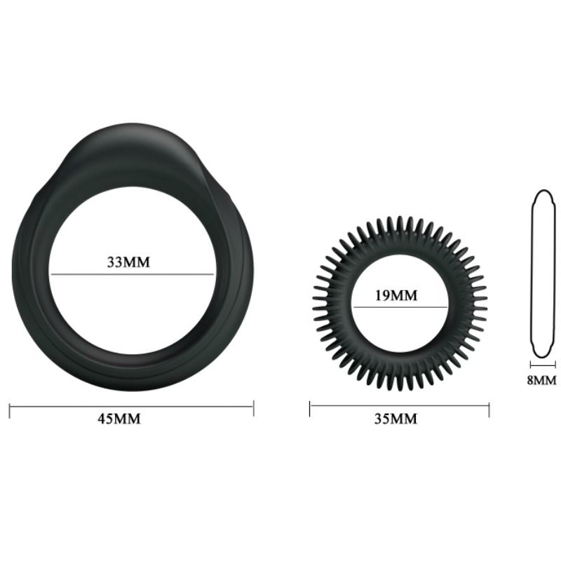 BAILE - KIT 2 SILICONE RINGS RING MANHOOD 5 BAILE - KIT 2 SILICONE RINGS RING MANHOOD - obrazek 5