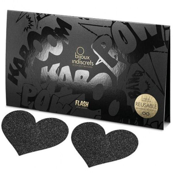 BIJOUX - INDISCRETS FLASH BLACK HEART NIPPLE CUTS 3 BIJOUX - INDISCRETS FLASH BLACK HEART NIPPLE CUTS - obrazek 3