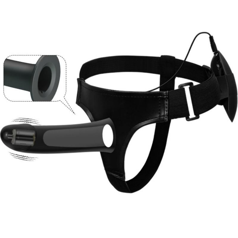 PRETTY LOVE - VITO STRAP ON WITH HOLLOW DILDO AND VIBRATION 17.3 CM 3 PRETTY LOVE - VITO STRAP ON WITH HOLLOW DILDO AND VIBRATION 17.3 CM - obrazek 3