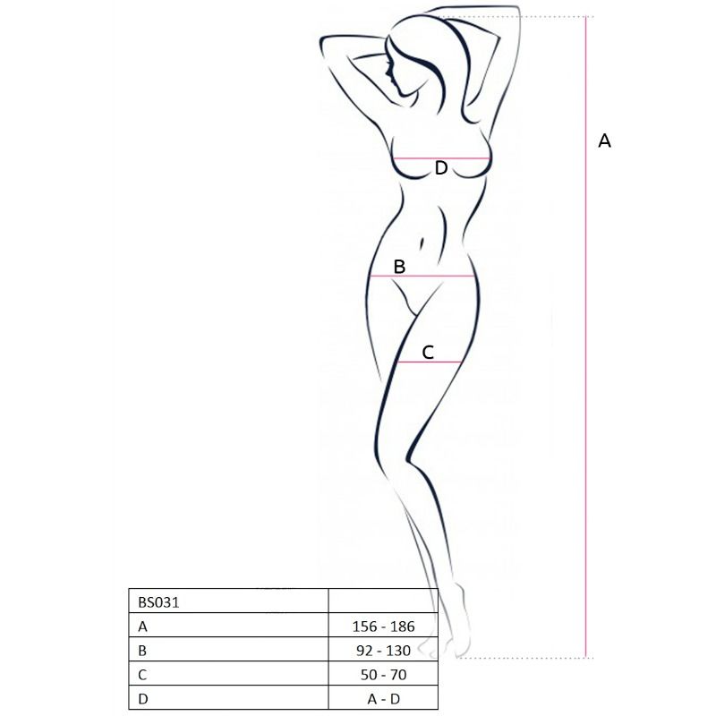 PASSION - WOMAN BS031 WHITE BODYSTOCKING ONE SIZE 2 PASSION - WOMAN BS031 WHITE BODYSTOCKING ONE SIZE - obrazek 2