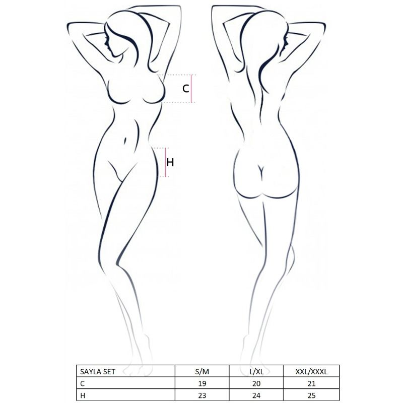 PASSION - WOMAN SAYLA SET BLACK SIZE L/XL 2 PASSION - WOMAN SAYLA SET BLACK SIZE L/XL - obrazek 2