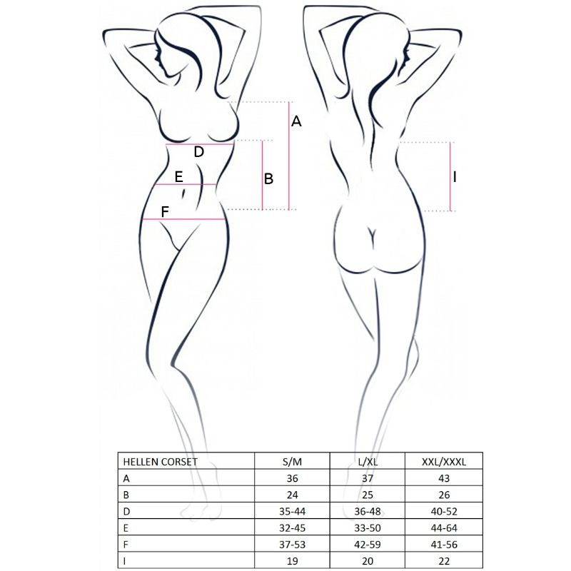 PASSION - WOMAN HELLEN BLACK CORSET SIZE L/XL 2 PASSION - WOMAN HELLEN BLACK CORSET SIZE L/XL - obrazek 2