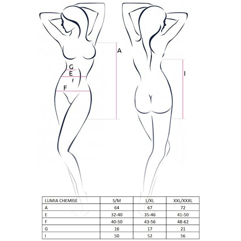 PASSION - WOMAN LUMIA CHEMISE BLACK SIZE L/XL 3 PASSION - WOMAN LUMIA CHEMISE BLACK SIZE L/XL - obrazek 3