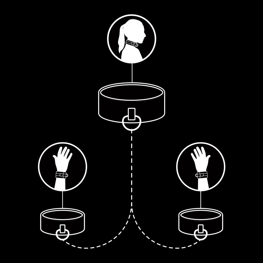 FETISH SUBMISSIVE - VEGAN LEATHER NECKLACE AND HANDCUFFS WITH NOPRENE LINING 3 FETISH SUBMISSIVE - VEGAN LEATHER NECKLACE AND HANDCUFFS WITH NOPRENE LINING - obrazek 3