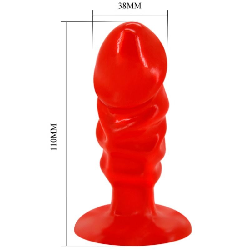 BAILE - UNISEX ANAL PLUG WITH RED SUCTION CUP 3 BAILE - UNISEX ANAL PLUG WITH RED SUCTION CUP - obrazek 3