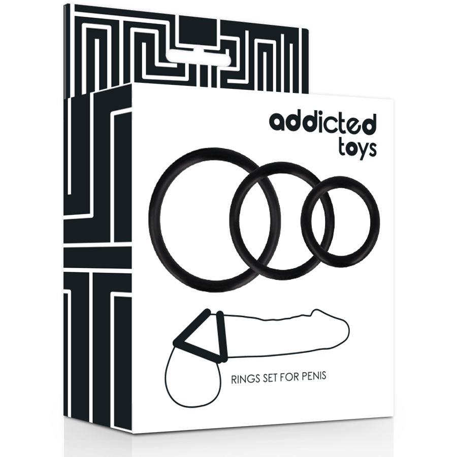 ADDICTED TOYS - RINGS SET FOR PENIS BLACK 3 ADDICTED TOYS - RINGS SET FOR PENIS BLACK - obrazek 3