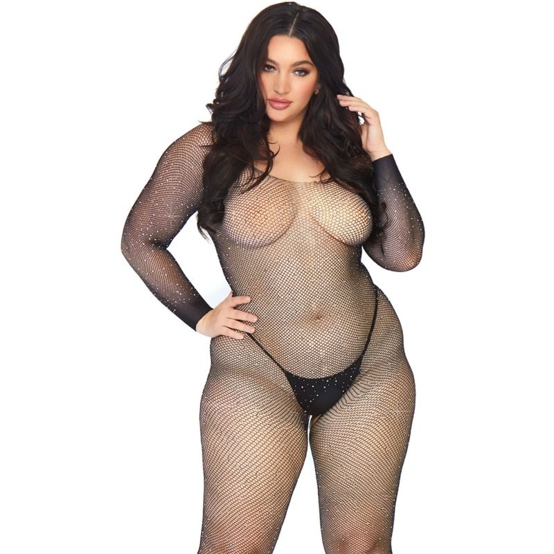 LEG AVENUE - CRYSTALIZED NET BODY STOCKING 1X-2X 3 LEG AVENUE - CRYSTALIZED NET BODY STOCKING 1X-2X - obrazek 3