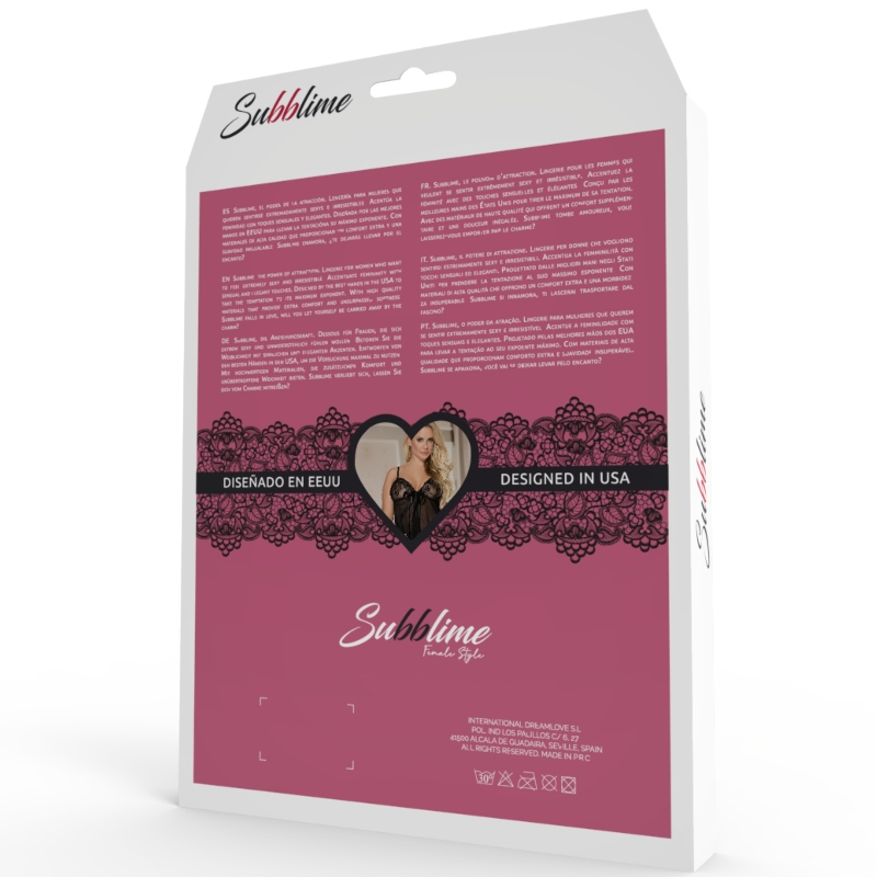 SUBBLIME - TEDDY FLORAL LACE BLACK ONE SIZE 5 SUBBLIME - TEDDY FLORAL LACE BLACK ONE SIZE - obrazek 5