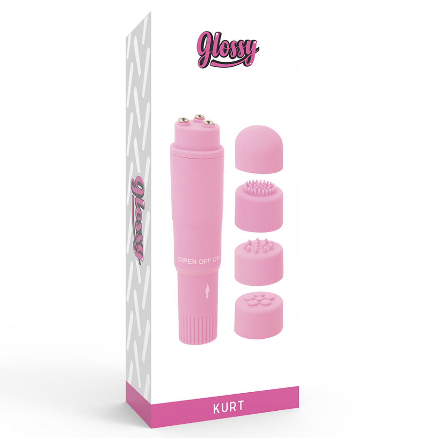 GLOSSY - KURT POCKET MASSAGER PINK 4 GLOSSY - KURT POCKET MASSAGER PINK - obrazek 4