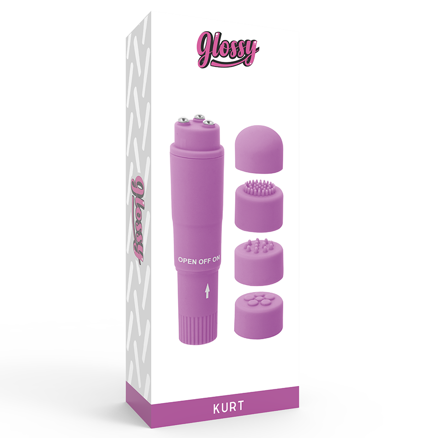 GLOSSY - KURT POCKET MASSAGER PURPLE 4 GLOSSY - KURT POCKET MASSAGER PURPLE - obrazek 4