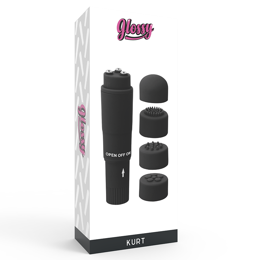 GLOSSY - KURT POCKET MASSAGER BLACK 4 GLOSSY - KURT POCKET MASSAGER BLACK - obrazek 4