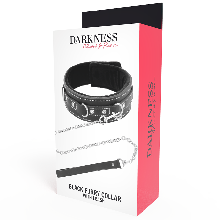 DARKNESS - HIGH QUALITY LEATHER NECKLACE WITH LEASH 5 DARKNESS - HIGH QUALITY LEATHER NECKLACE WITH LEASH - obrazek 5