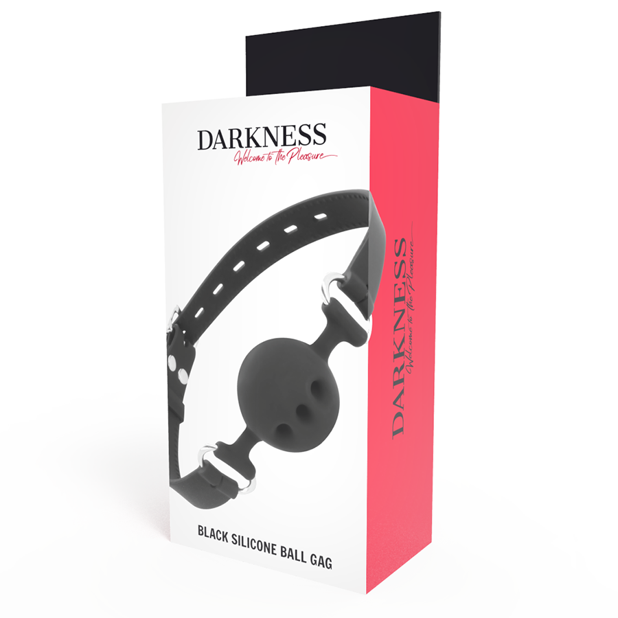 DARKNESS - BLACK BREATHABLE SILICONE GAG 4 DARKNESS - BLACK BREATHABLE SILICONE GAG - obrazek 4
