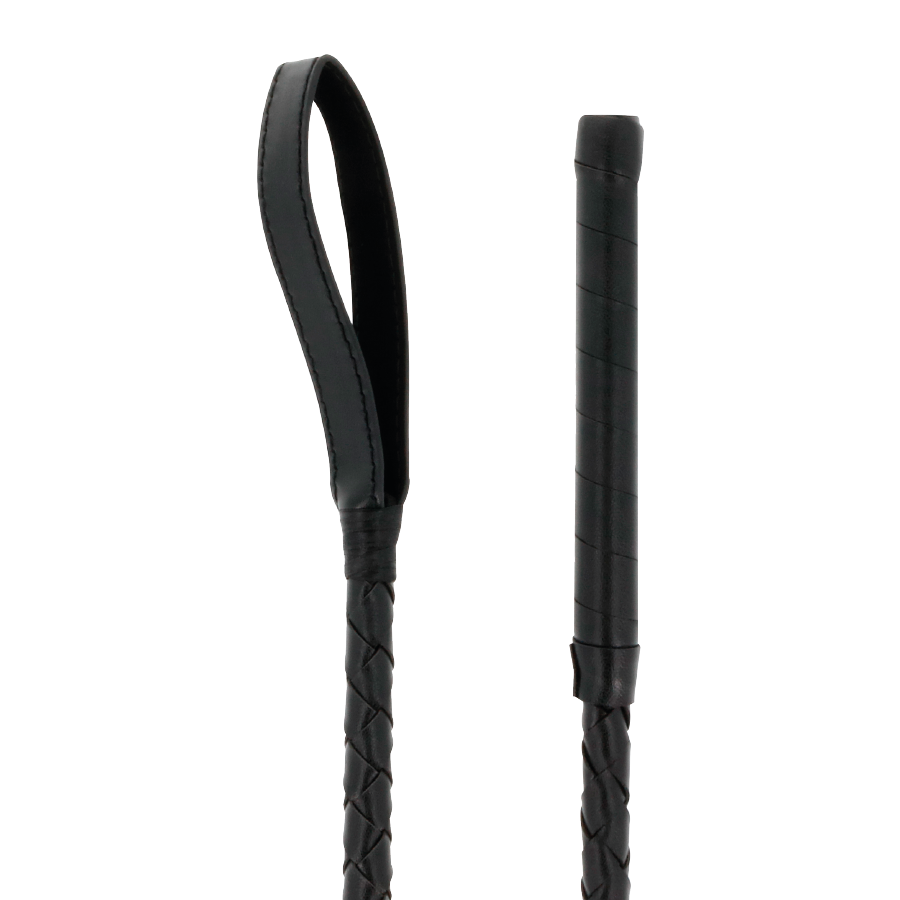 DARKNESS - FETISH BLACK BDSM WHIP 70 CM 2 DARKNESS - FETISH BLACK BDSM WHIP 70 CM - obrazek 2