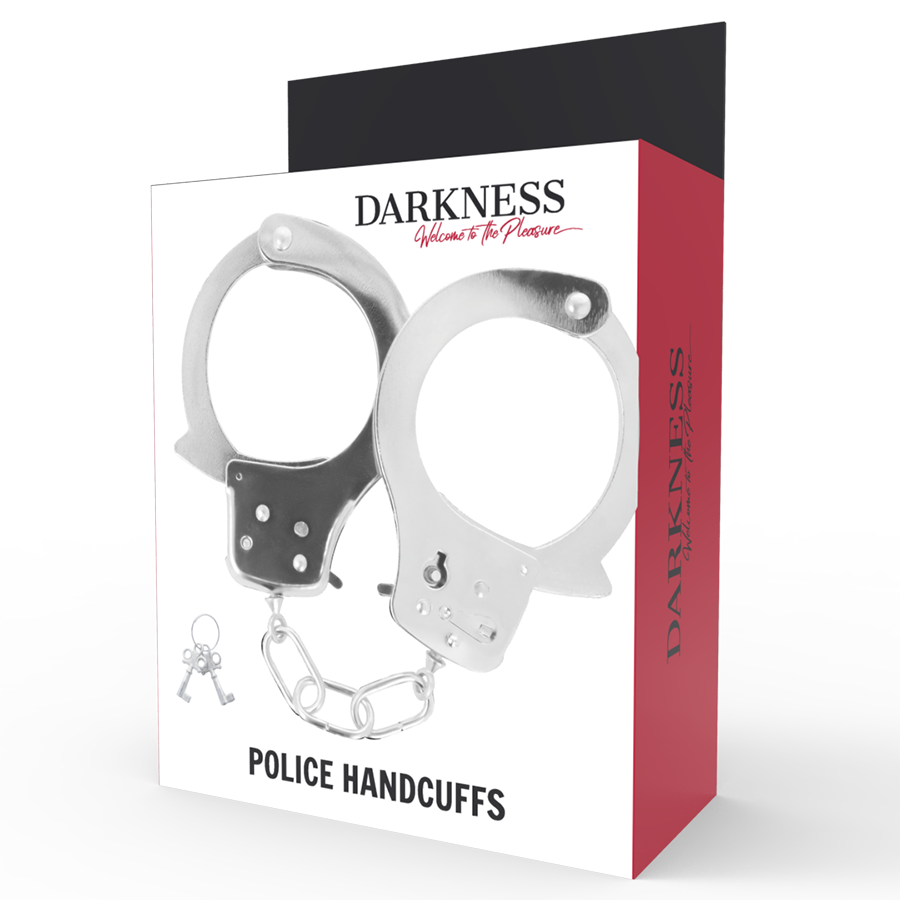 DARKNESS - METAL HANDCUFFS WITH KEYS 3 DARKNESS - METAL HANDCUFFS WITH KEYS - obrazek 3