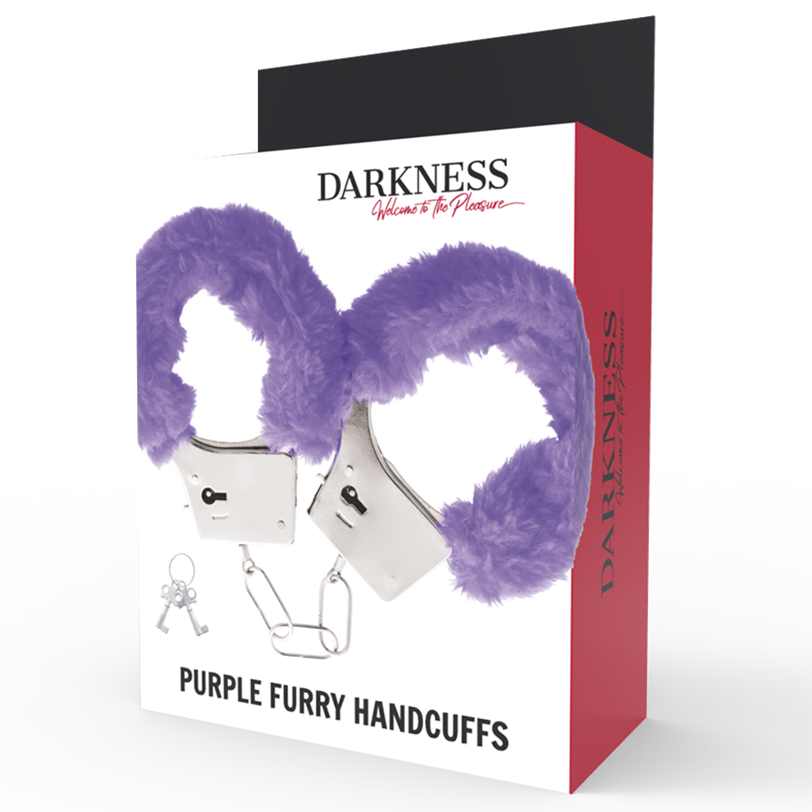 DARKNESS - LILAC LINED METAL HANDCUFFS 3 DARKNESS - LILAC LINED METAL HANDCUFFS - obrazek 3