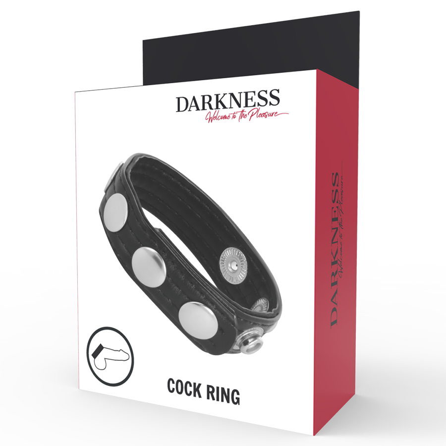 DARKNESS - LEATHER ERECTION RING 4 DARKNESS - LEATHER ERECTION RING - obrazek 4