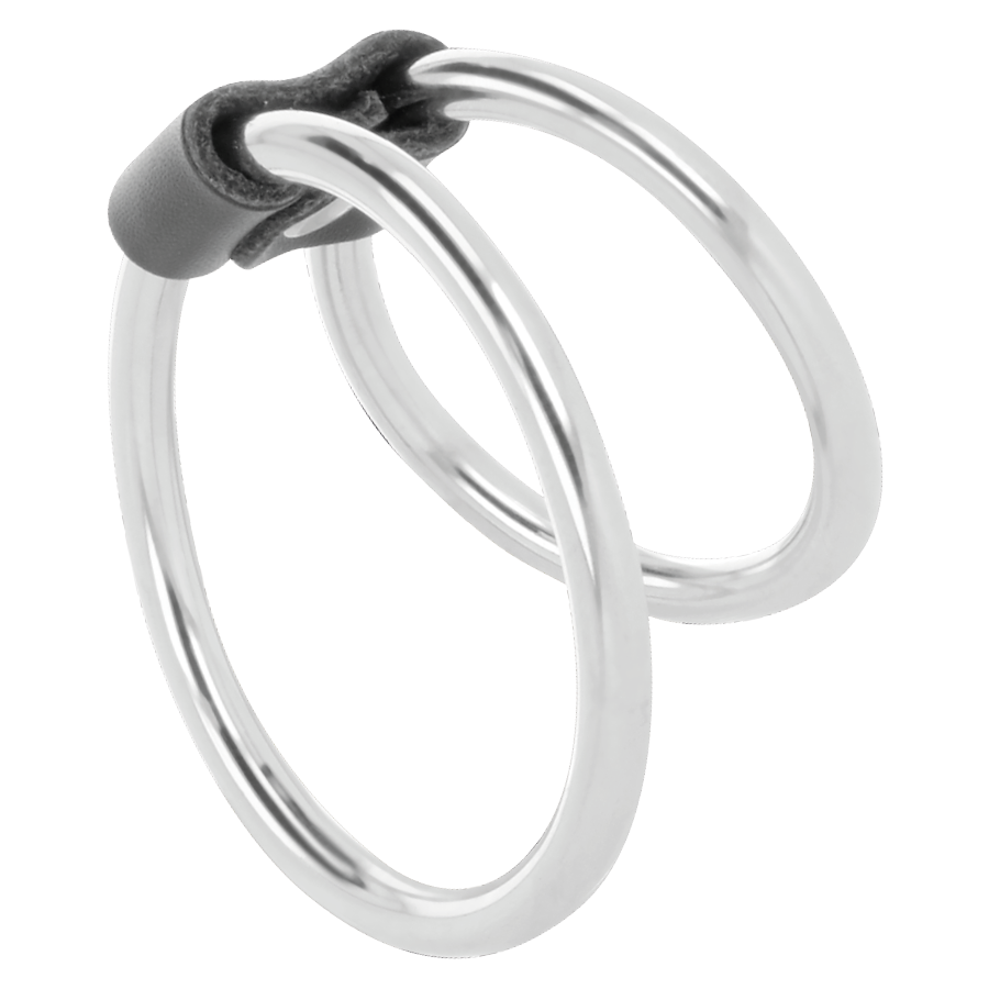 DARKNESS - DOUBLE METAL PENIS RING 2 DARKNESS - DOUBLE METAL PENIS RING - obrazek 2
