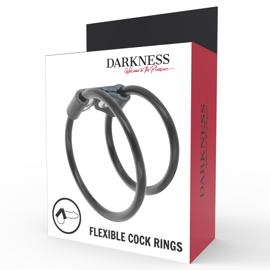 DARKNESS - DOUBLE FLEXIBLE PENIS RING 4 DARKNESS - DOUBLE FLEXIBLE PENIS RING - obrazek 4