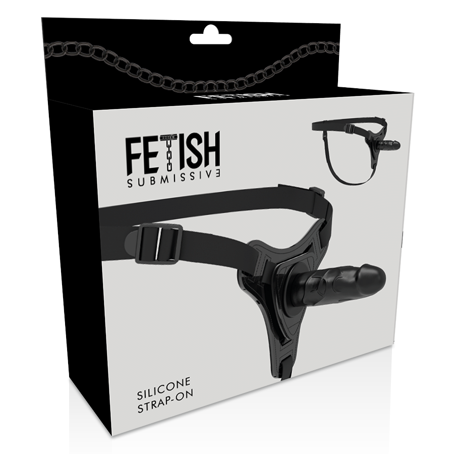 FETISH SUBMISSIVE HARNESS - REALISTIC BLACK SILICONE 15 CM 5 FETISH SUBMISSIVE HARNESS - REALISTIC BLACK SILICONE 15 CM - obrazek 5