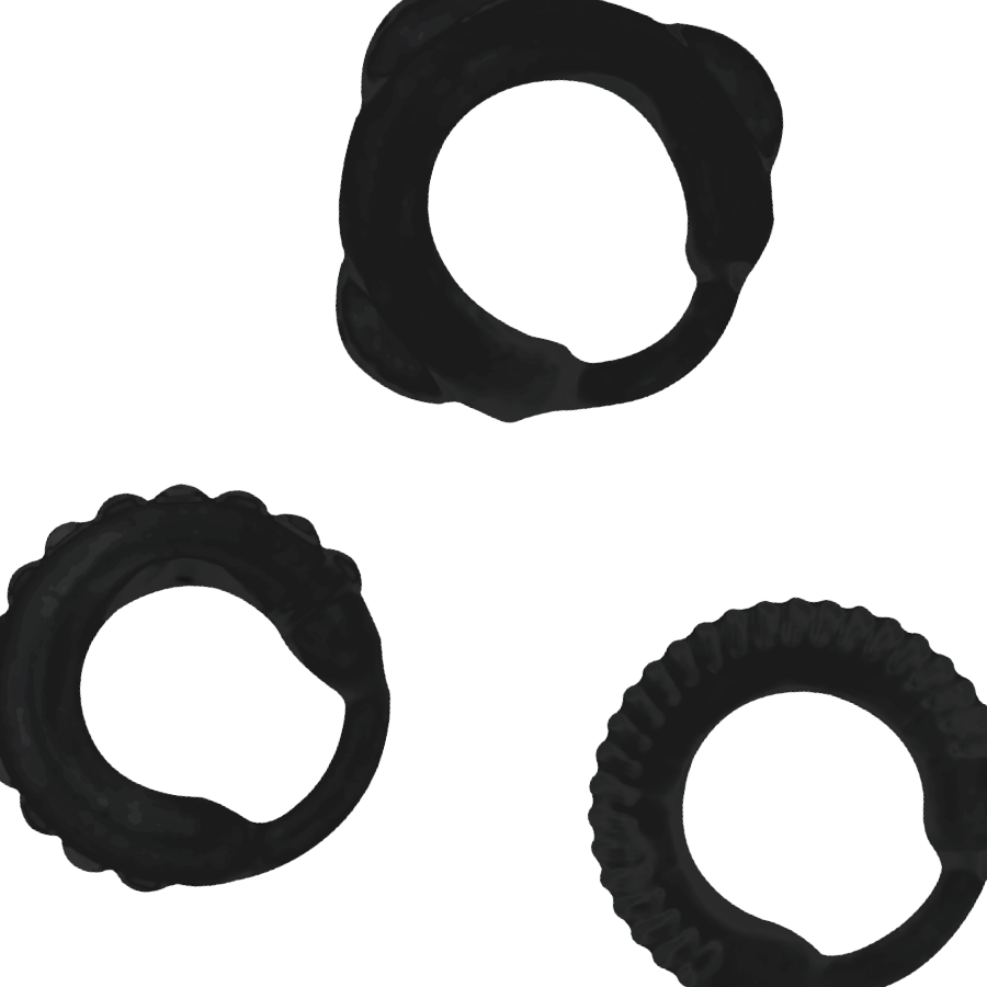 ADDICTED TOYS - C-RING SET BLACK 3 ADDICTED TOYS - C-RING SET BLACK - obrazek 3