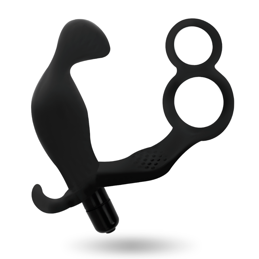 ADDICTED TOYS - ANAL PLUG WITH DOUBLE PENIS RING AND TESTICLES BLACK 2 ADDICTED TOYS - ANAL PLUG WITH DOUBLE PENIS RING AND TESTICLES BLACK - obrazek 2