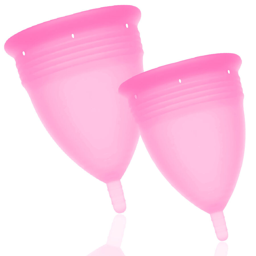 STERCUP - FDA SILICONE MENSTRUAL CUP PACK SIZE S + L PINK 2 STERCUP - FDA SILICONE MENSTRUAL CUP PACK SIZE S + L PINK - obrazek 2
