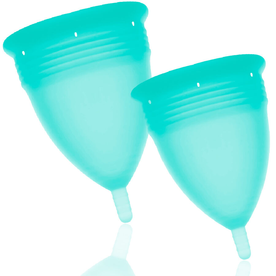 STERCUP - FDA SILICONE MENSTRUAL CUP PACK SIZE S + L AQUAMARINE 2 STERCUP - FDA SILICONE MENSTRUAL CUP PACK SIZE S + L AQUAMARINE - obrazek 2