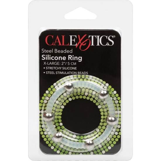 CALEXOTICS - STEEL BEADED SILICONE RING XL 2 CALEXOTICS - STEEL BEADED SILICONE RING XL - obrazek 2