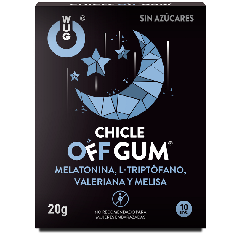 WUG GUM - OFF VALERIAN, TRYPTOPHAN, LEMON BALM AND MELATONIN 10 UNITS 2 WUG GUM - OFF VALERIAN, TRYPTOPHAN, LEMON BALM AND MELATONIN 10 UNITS - obrazek 2