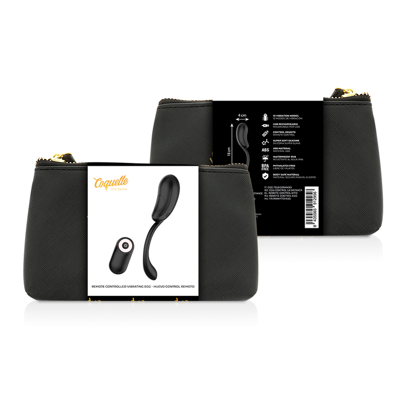 COQUETTE CHIC DESIRE - VIBRATING EGG REMOTE CONTROL RECHARGEABLE BLACK/ GOLD 3 COQUETTE CHIC DESIRE - VIBRATING EGG REMOTE CONTROL RECHARGEABLE BLACK/ GOLD - obrazek 3