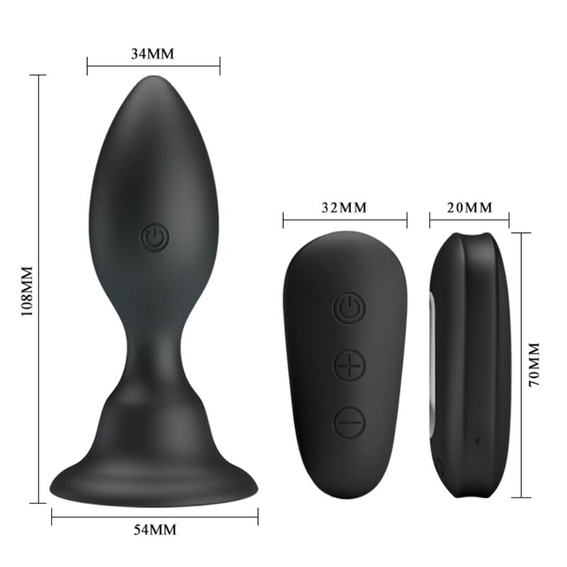 MR PLAY - ANAL PLUG WITH VIBRATION BLACK REMOTE CONTROL 5 MR PLAY - ANAL PLUG WITH VIBRATION BLACK REMOTE CONTROL - obrazek 5