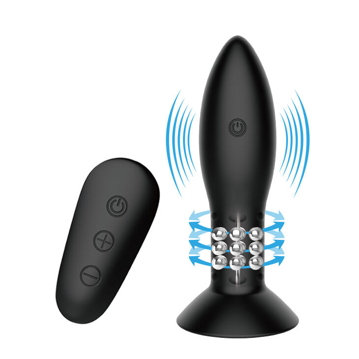 MR PLAY - PLUG WITH BLACK ROTATING BALLS REMOTE CONTROL 2 MR PLAY - PLUG WITH BLACK ROTATING BALLS REMOTE CONTROL - obrazek 2