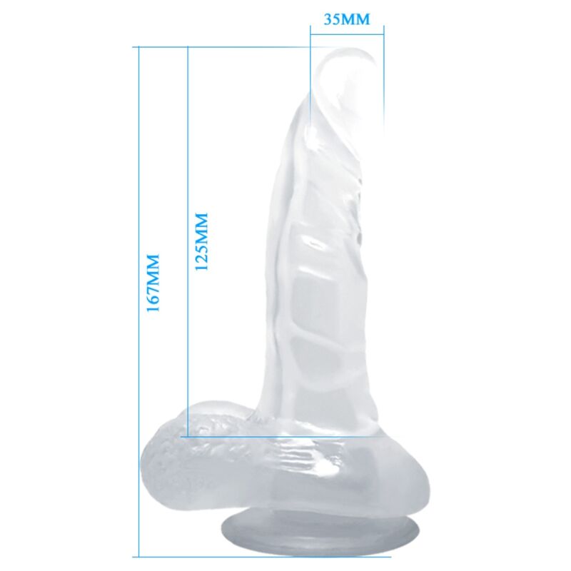 BAILE - REALISTIC DILDO WITH SUCTION CUP AND TESTICLES 16.7 CM TRANSPARENT 5 BAILE - REALISTIC DILDO WITH SUCTION CUP AND TESTICLES 16.7 CM TRANSPARENT - obrazek 5