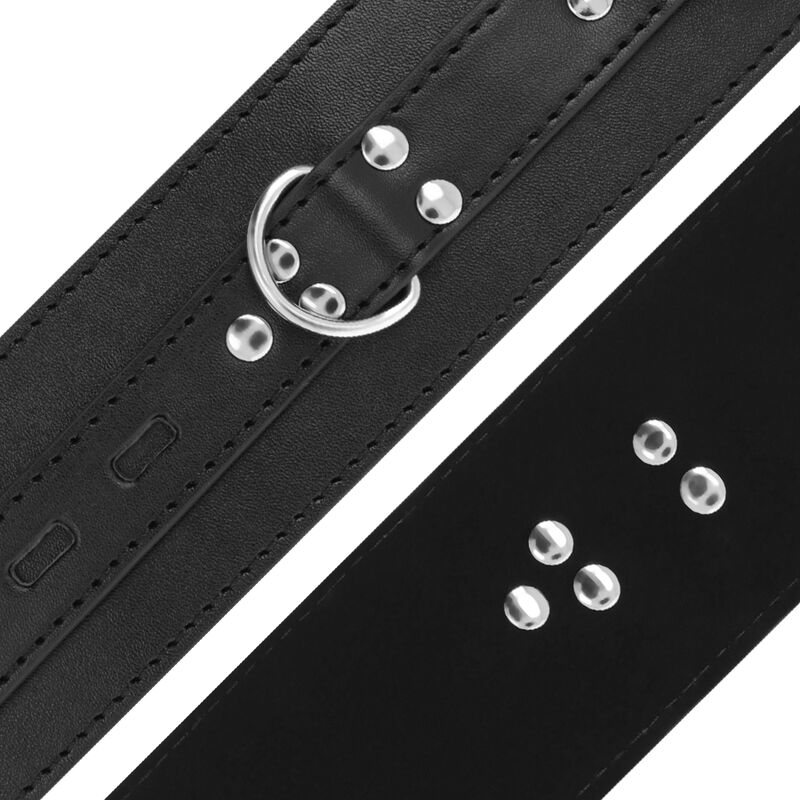 DARKNESS - BLACK LEATHER HANDCUFFS 3 DARKNESS - BLACK LEATHER HANDCUFFS - obrazek 3