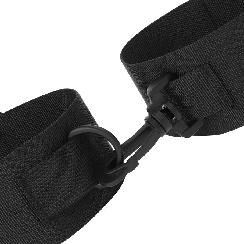 DARKNESS - BLACK NYLON ANKLE CUFFS 4 DARKNESS - BLACK NYLON ANKLE CUFFS - obrazek 4
