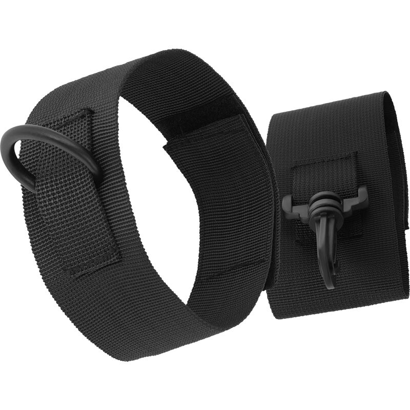 DARKNESS - BLACK NYLON ANKLE CUFFS 5 DARKNESS - BLACK NYLON ANKLE CUFFS - obrazek 5