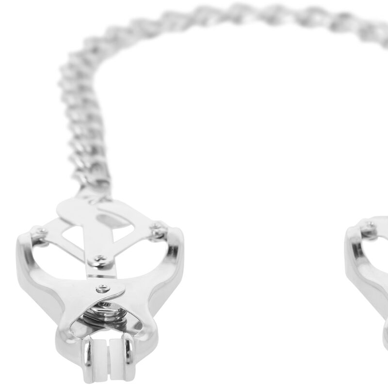 DARKNESS - METAL NIPPLE CLAMP WITH CHAIN 3 DARKNESS - METAL NIPPLE CLAMP WITH CHAIN - obrazek 3