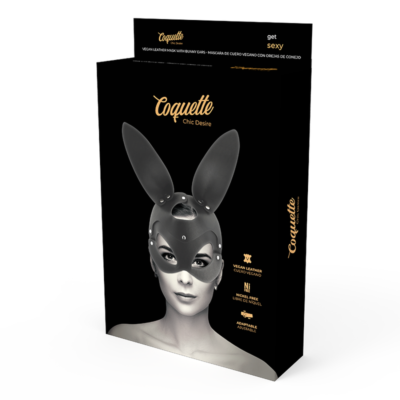 COQUETTE CHIC DESIRE - VEGAN LEATHER MASK WITH BUNNY EARS 5 COQUETTE CHIC DESIRE - VEGAN LEATHER MASK WITH BUNNY EARS - obrazek 5