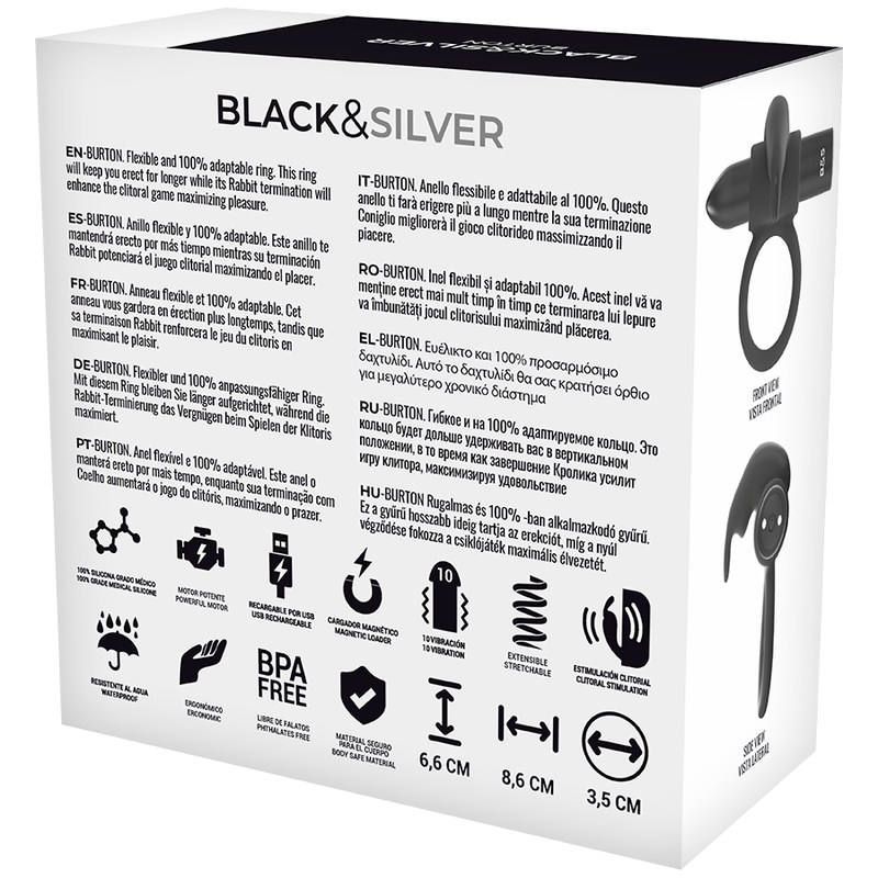 BLACKSILVER - BURTON RING 10 VIBRATION MODES BLACK 4 BLACKSILVER - BURTON RING 10 VIBRATION MODES BLACK - obrazek 4