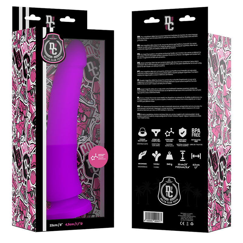 DELTA CLUB - TOYS LILAC DILDO MEDICAL SILICONE 23 CM -O- 4.5 CM 3 DELTA CLUB - TOYS LILAC DILDO MEDICAL SILICONE 23 CM -O- 4.5 CM - obrazek 3