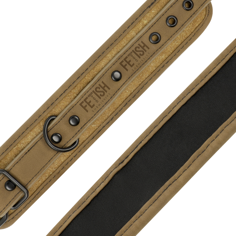 FETISH SUBMISSIVE ORIGEN - VEGAN LEATHER ANKLE CUFFS WITH NEOPRENE LINING 5 FETISH SUBMISSIVE ORIGEN - VEGAN LEATHER ANKLE CUFFS WITH NEOPRENE LINING - obrazek 5