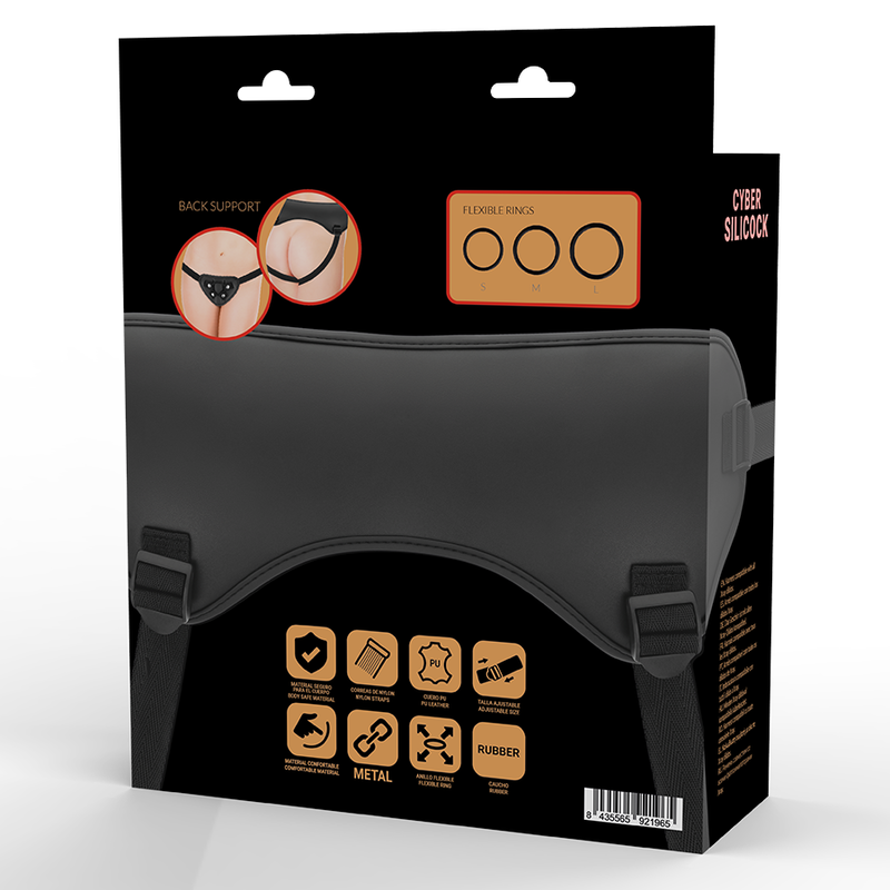 CYBER SILICOCK - STRAP-ON HARNESS WITH 3 RINGS FREE 4 CYBER SILICOCK - STRAP-ON HARNESS WITH 3 RINGS FREE - obrazek 4