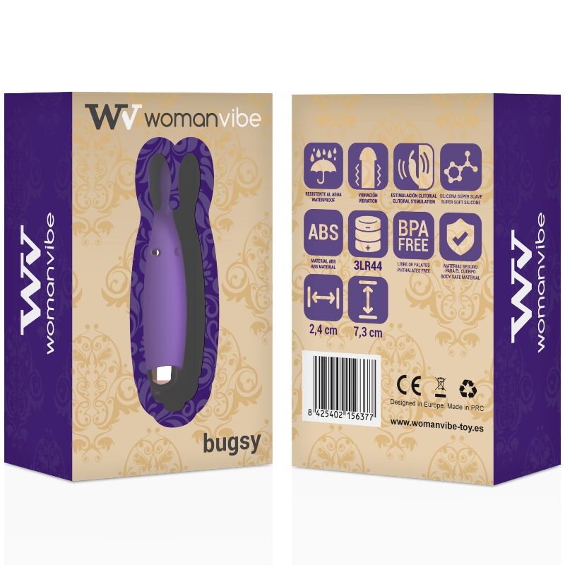 WOMANVIBE - BUGSY SILICONE RABBIT STIMULATOR 2 WOMANVIBE - BUGSY SILICONE RABBIT STIMULATOR - obrazek 2
